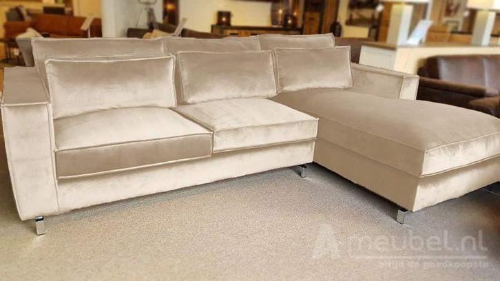 Loungebank Indijk - loungebanken - Creme, Huis en Inrichting, Banken | Sofa's en Chaises Longues, 150 cm of meer, Nieuw, 250 tot 300 cm