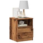 vidaXL Nachtkastjes 2 st 40x40x50 cm bewerkt hout oud, Verzenden, Nieuw, Hout