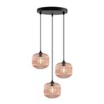 Roze hanglamp Charlois, glas, retro, 3L, Huis en Inrichting, Lampen | Hanglampen, Nieuw, Glas, Ophalen of Verzenden, Retro