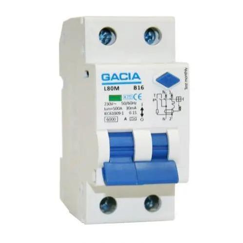 GACIA aardlekautomaat B16A 30mA 2P, Doe-het-zelf en Verbouw, Elektra en Kabels, Nieuw, Verzenden