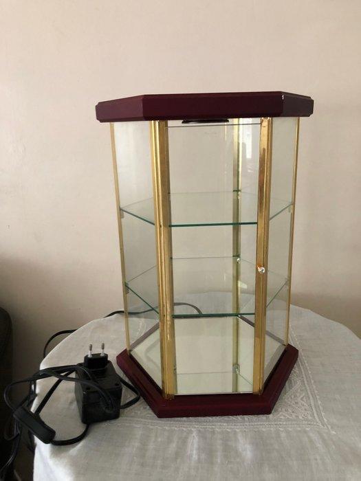 Vitrinekast - Glas, Hout, Koper - Kast met verlichting, Antiek en Kunst, Curiosa en Brocante