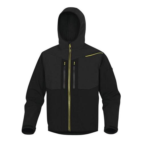 Werkjas Deltaplus Horten 2 Softshell Zwart Geel - Maat XXL, Tuin en Terras, Werkkleding, Nieuw, Verzenden