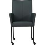 Leren eetkamerstoel Comfort met wieltjes en armleuning -, Huis en Inrichting, Stoelen, Ophalen of Verzenden, Nieuw, Leer, Modern