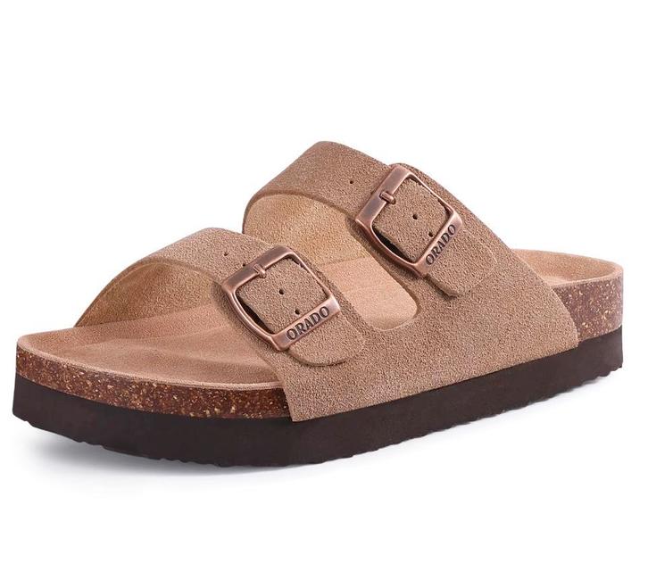 Nieuwe Kurk Sandalen - Slippers van koeleer - Tweebandmodel, Kleding | Dames, Schoenen, Sandalen of Muiltjes, Nieuw, Verzenden