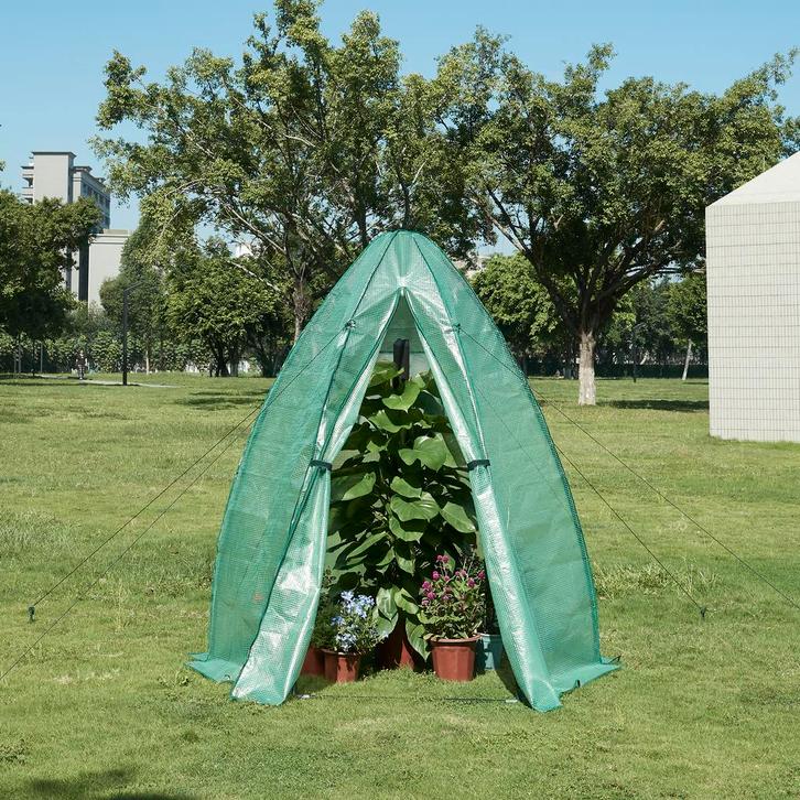 [en.casa] Tuinkas Hunze foliekas 183xØ160 cm groen, Tuin en Terras, Tuinhuizen, Verzenden