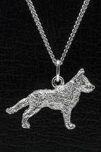 Zilveren Hollandse herder ketting hanger - ruwhaar - groot, Verzenden, Nieuw