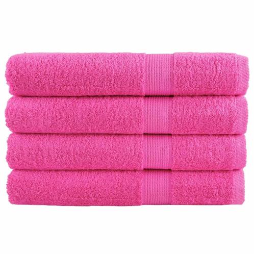 vidaXL Handdoeken SOLUND 4 st 600 g/m² 100x200 cm roze, Huis en Inrichting, Badkamer | Badtextiel en Accessoires, Roze, Nieuw
