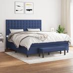 vidaXL Boxspring met matras stof blauw 160x200 cm, 200 cm, Stof, 160 cm, Verzenden