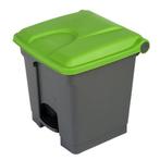 Pedaalemmer | Kunststof (Grijs/Groen) | 30L | Klapdeksel |, Verzenden, Nieuw in verpakking