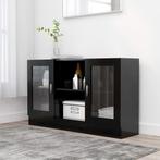 vidaXL Vitrinekast 120x30,5x70 cm bewerkt hout zwart, Huis en Inrichting, 100 tot 150 cm, Verzenden, Nieuw, Minder dan 100 cm