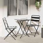 vidaXL Tuin Bistro Set 3 pcs Antraciet Staal, Verzenden, Nieuw, Rvs
