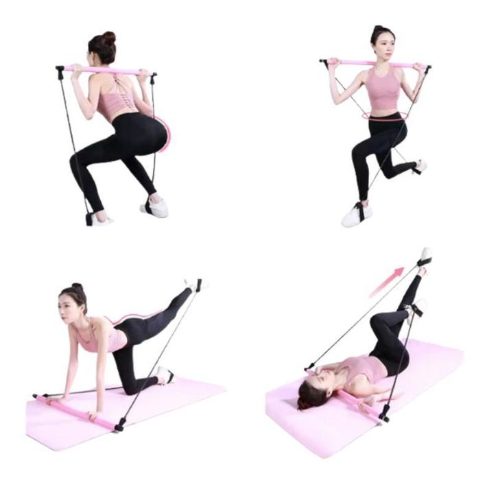 Pilates bar met weerstandsbanden full body workout set, Sport en Fitness, Yoga en Pilates, Overig, Nieuw, Ophalen of Verzenden