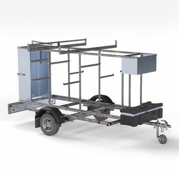 Steigeraanhanger Euroscaffold 305cm x 750kg Afsluitbaar beschikbaar voor biedingen