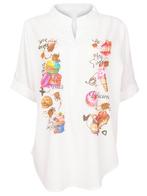 Blouse Delicious Wit , damestop met korte mouwen, Verzenden, Nieuw
