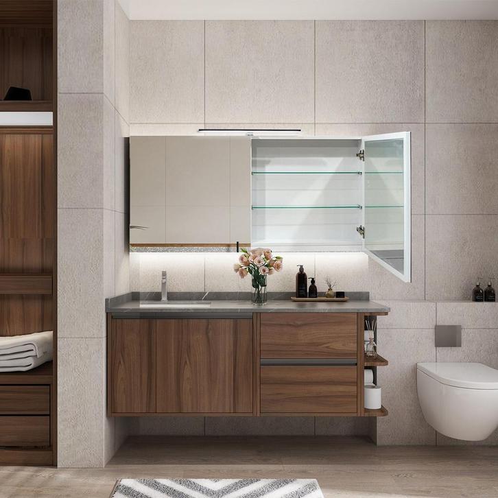 LED Spiegelkast - Afimera Vanity 60x100 cm - Randloos -, Huis en Inrichting, Badkamer | Badkamermeubels, Nieuw, Ophalen of Verzenden