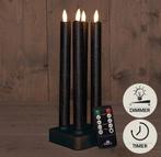 Actie led-kaarsen - oplaadbaar zwart set van 4 met, Huis en Inrichting, Ophalen of Verzenden, Nieuw