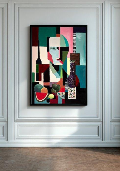 E. Perez Lezcano - Bodegón con Figura XL (No Reserve), Antiek en Kunst, Kunst | Schilderijen | Modern