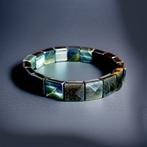 Havik oog. Onbehandelde natuursteen. Gefacetteerde armband,