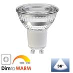 GU10 LED Spot Dim To Warm | 3,6 Watt | Direct leverbaar, Nieuw, Glas, Led, Plafondspot of Wandspot