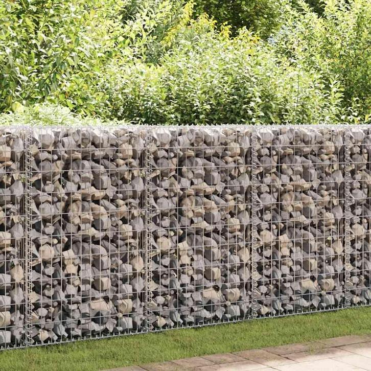 Stenenkooi 200x50x100 cm gegalvaniseerd | retourdeal | 53..., Tuin en Terras, Schuttingen, 1 tot 2 meter, Minder dan 3 meter, Nieuw