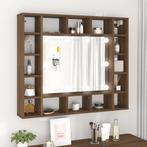 vidaXL Spiegelkast met LED-verlichting 91x15x76,5 cm bruin, Verzenden, Nieuw