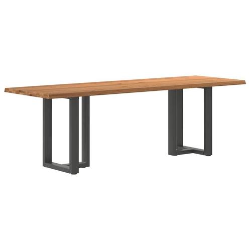 vidaXL Eettafel met natuurlijke rand 240x80x74 cm massief, Huis en Inrichting, Tafels | Eettafels, Nieuw, Verzenden