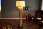 Design drijfhout vloerlamp EUPHORIA 180cm naturel met linnen, Huis en Inrichting, Lampen | Vloerlampen, Ophalen of Verzenden, Nieuw