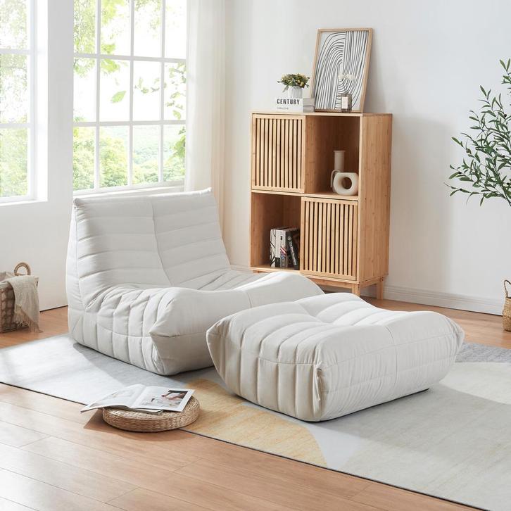 Relaxstoel Kodsø lounge fauteuil met voetenbank microvezel b, Huis en Inrichting, Fauteuils, Verzenden