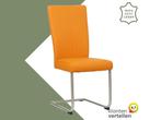 Leren eetkamerstoel Dry - Toledo Mandarin (oranje) -, Huis en Inrichting, Stoelen, Overige kleuren, Nieuw, Leer, Ophalen of Verzenden