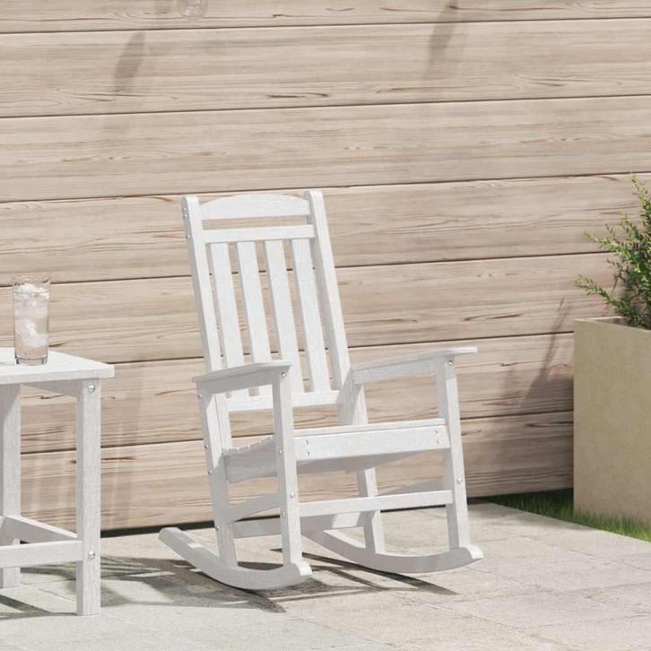 vidaXL Tuin Schommelstoel Wit 70 x 92 x 108cm HDPE, Tuin en Terras, Tuinstoelen, Nieuw, Verzenden