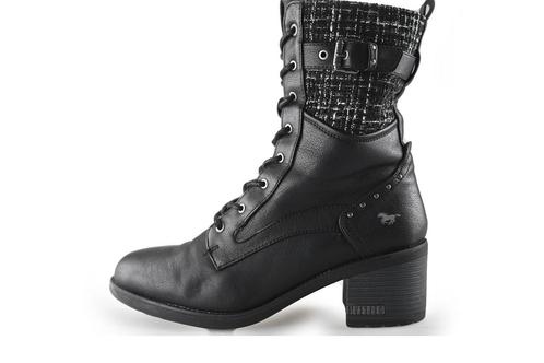 Mustang Veterboots in maat 42 Zwart | 10% extra korting, Kleding | Dames, Schoenen, Zwart, Zo goed als nieuw, Overige typen, Verzenden