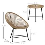 3-delige Tuinset – Acapulco Stoelen & Glazen Tafel Rond, Tuin en Terras, Tuinsets en Loungesets, Verzenden, Nieuw