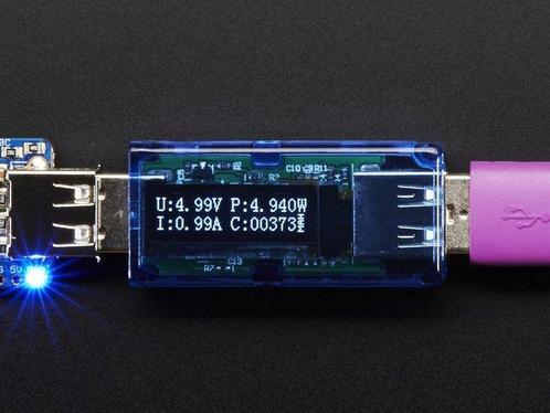 USB Voltage Meter with OLED Display Adafruit 2690, Hobby en Vrije tijd, Elektronica-componenten, Verzenden