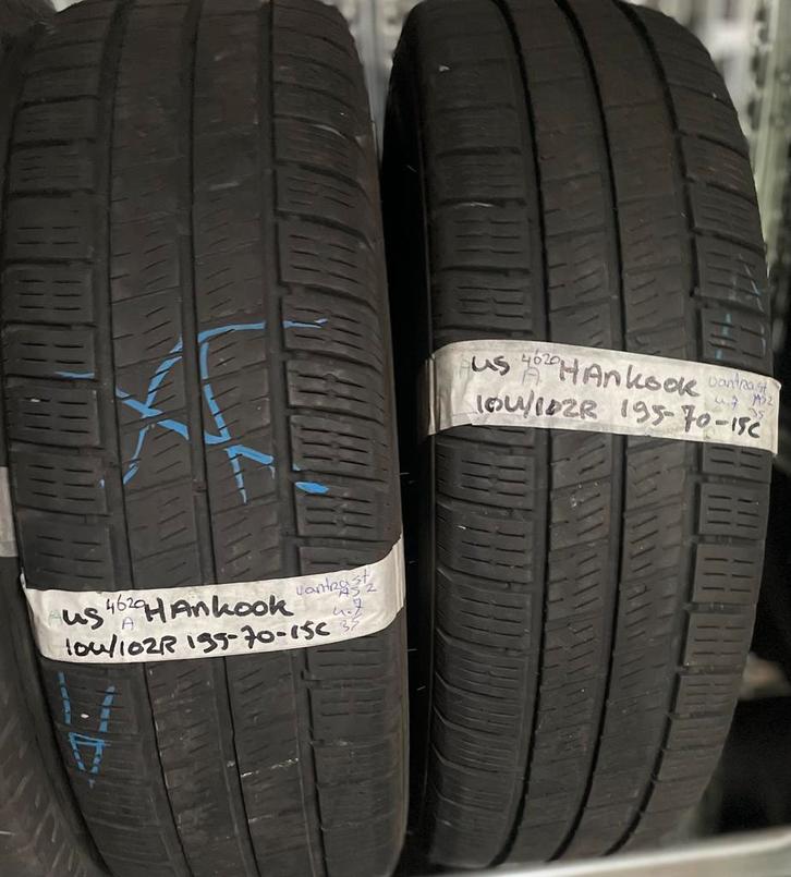 2x195-70-15C Hankook All-Season 2x4.7m €30 Per Band, Auto-onderdelen, Banden en Velgen, 15 inch, All Season, 195 mm, Bestelwagen