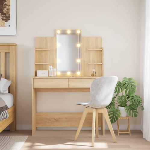 vidaXL Kaptafel met LED-verlichting 96x40x142 cm sonoma, Huis en Inrichting, Tafels | Kaptafels, Nieuw, Verzenden