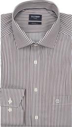 Olymp Luxor Overhemd Strepen Bruin maat 43 Heren, Kleding | Heren, Overhemden, Verzenden, Nieuw, Bruin, OLYMP