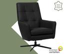 Leren draaifauteuil Central - Toledo Nero (zwart), Huis en Inrichting, Fauteuils, Nieuw, Ophalen of Verzenden, 75 tot 100 cm, Industrieel, Modern