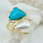 Turquoise - Zilver, Verguld - Ring - Turquoise Americano