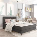 vidaXL Boxspring stof donkergrijs 140x200 cm, Huis en Inrichting, Slaapkamer | Bedden, Verzenden, 140 cm, 200 cm, Nieuw
