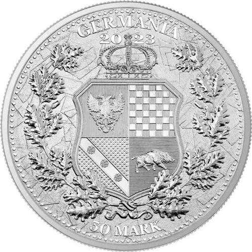 Polen. 2023 10 oz 50 Mark Allegories Galia Germania Silver, Postzegels en Munten, Edelmetalen en Baren