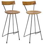 Barkrukken Teak Hout Set van 2 | Retourdeal | 55% Korting!, Huis en Inrichting, 2 krukken, Ophalen of Verzenden, Nieuw, 90 cm of meer
