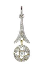 Zonder Minimumprijs - Hanger - 18 karaat Geel goud - Diamant, Sieraden, Tassen en Uiterlijk, Antieke sieraden