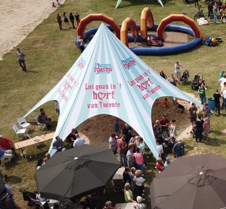 Bereken zelf het bedrukken Stertent Vega diameter 12 mtr, Tuin en Terras, Partytenten, Nieuw, Verzenden