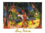 Kunstdruk August Macke - Lesender Mann 80x60cm, Verzenden, Nieuw