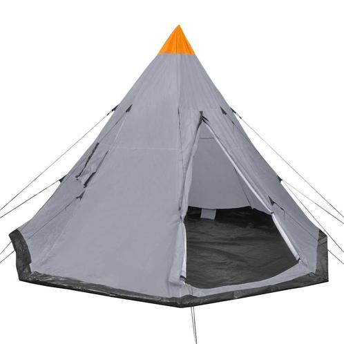 vidaXL Tent 4-persoons grijs, Caravans en Kamperen, Tenten, Nieuw, tot en met 4, Verzenden