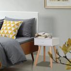 vidaXL Nachtkastjes 2 st 40x30x61 cm massief grenenhout wit, Minder dan 45 cm, Verzenden, Nieuw, 55 tot 70 cm