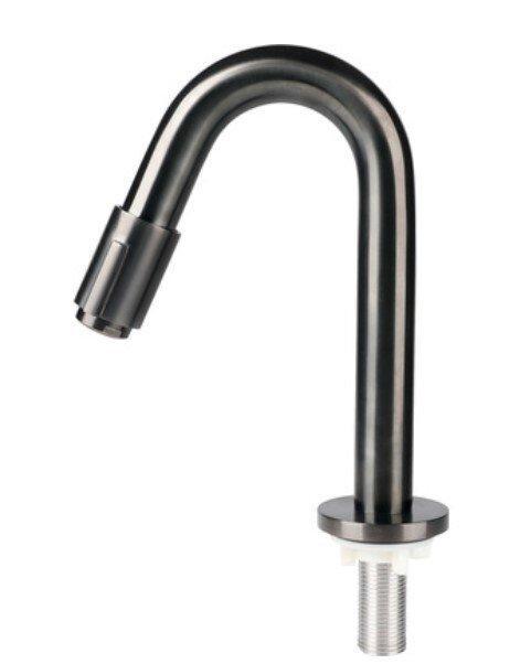 Differnz koudwaterkraan - gebogen - 19 cm - gun metal, Doe-het-zelf en Verbouw, Sanitair, Kraan, Nieuw, Ophalen of Verzenden