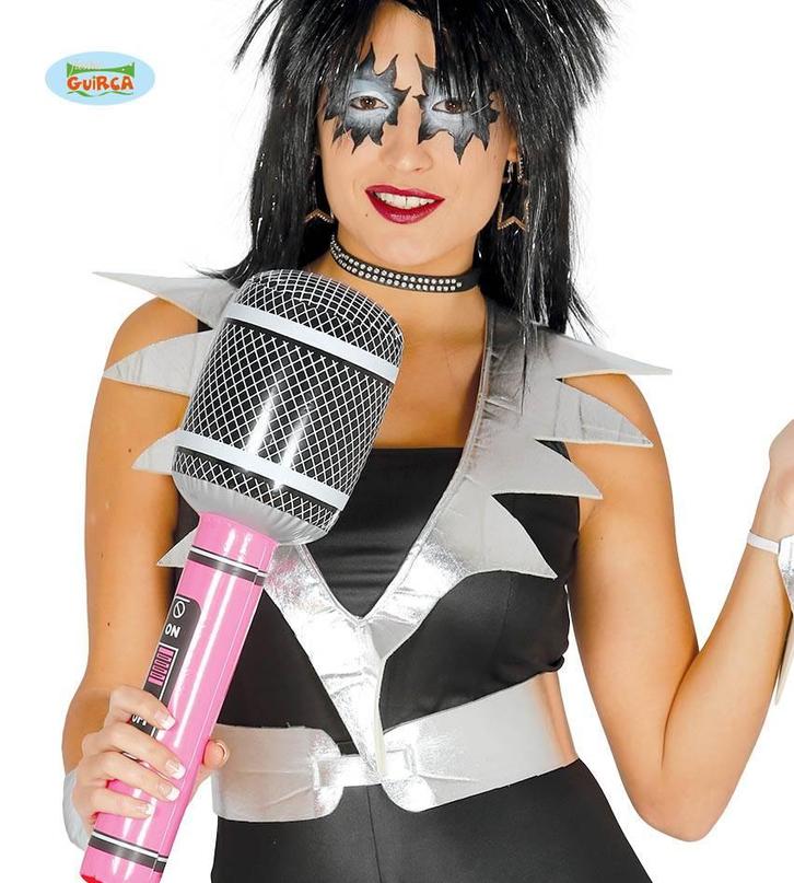 Rocker Microfoon opblaasbaar 50cm, Kleding | Dames, Carnavalskleding en Feestkleding, Nieuw, Ophalen of Verzenden
