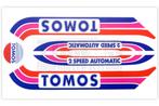 Tomos Stickerset Standaard set compleet paars blauw / roz..., Fietsen en Brommers, Ophalen of Verzenden, Nieuw