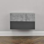 Wandplank met lade set van 2 zwevend betonkleurig donkergrij, Huis en Inrichting, Woonaccessoires | Wandplanken en Boekenplanken